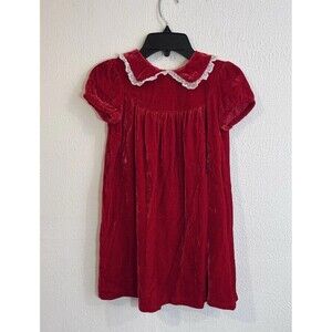 Bonpoint Baby Girl Velvet Red Party Dress. Size 24 months Christmas Holidays